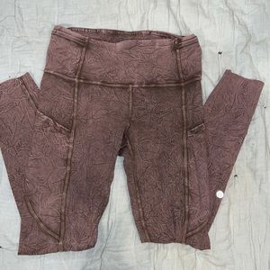 Lululemon Fast and Free II 25” Ice Dye *non reflective Ice Wash Brown Earth